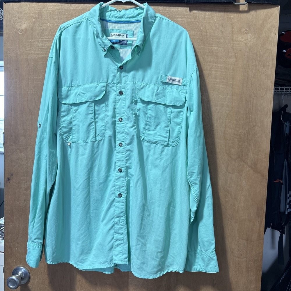 Magellan Outdoors Men's Shirt Fish Gear Laguna Madre Relaxed Fit Long Sleeve XXL